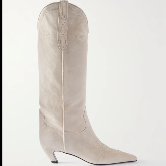 RARE KHAITE DALLAS WHITE/BEIGE SUEDE BOOTS. - Picture 1 of 2